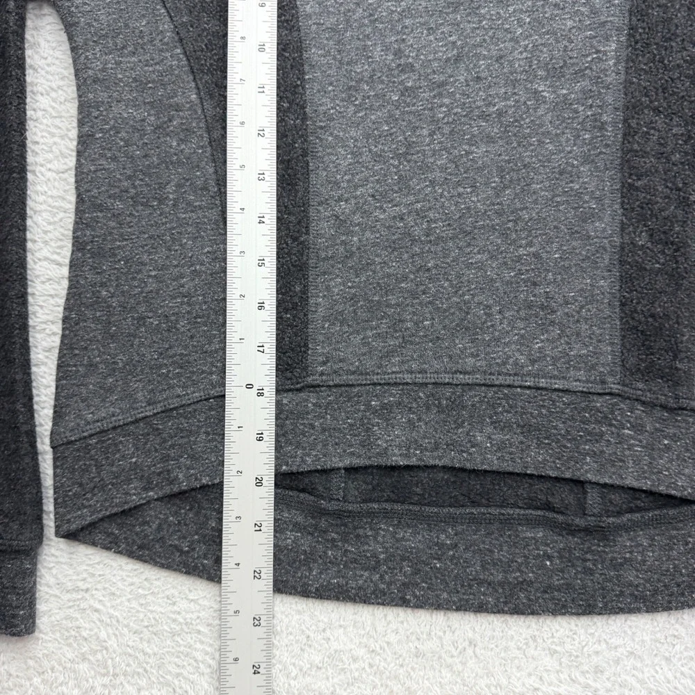 Alo Yoga Women Gray Heather Colorblock‎ Fleece Lined Crewneck Sweatshirt Small
